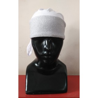 Glitter Hijab Bonnet Cap-White